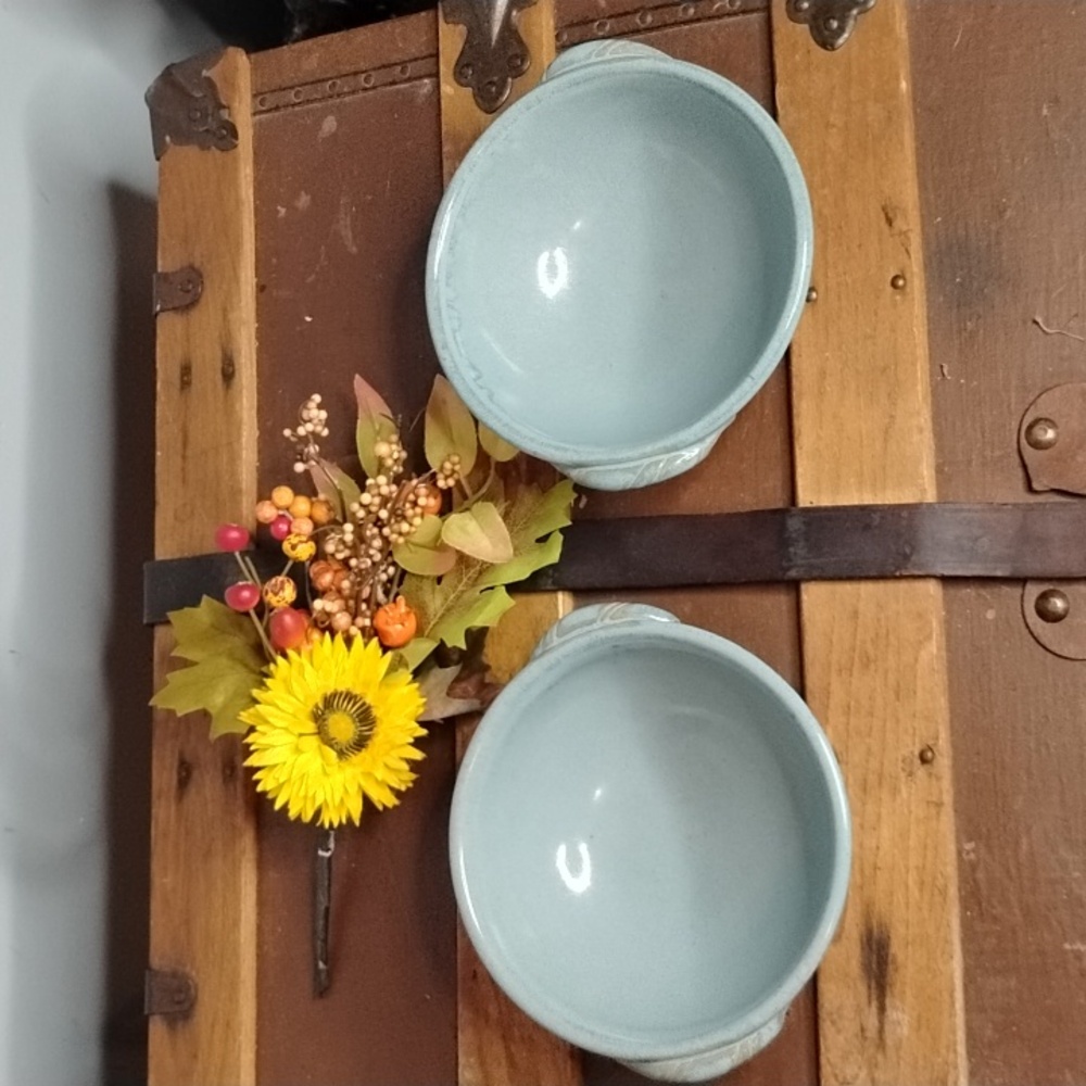 Frazier Set of Two Light Blue Ceramic Bowls